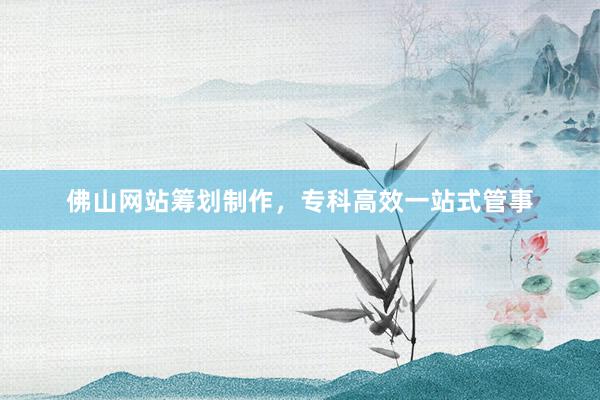 佛山网站筹划制作，专科高效一站式管事